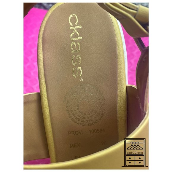 CKLASS Yellow/White Ankle Strap Platform Rope Dress Sandals SZ 9 - Picture 8 of 9